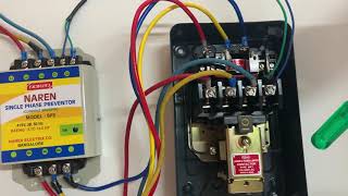 Connecting Naren Single Phase Preventor SP2 to LTLK DOL Starter Kannada Version [upl. by Nueoht714]