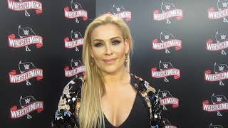 WWE Superstar Natalya Nattie Neidhart Talks WWE WrestleMania Tampa Dad 2Pawz [upl. by Yanehc554]