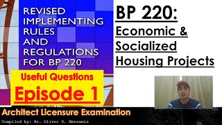 BP220  Economic and Socialized Housing  Episode 1  Architect Licensure Examination  ALE Review [upl. by Ahsinrat]