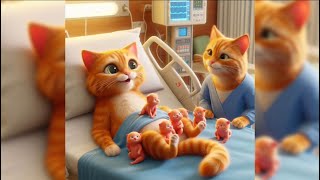 cat gives birth catvideos catshorts cat gives birth to kittenscat giving birthcat birth [upl. by Nimajeb]