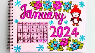 DIY JANUARY CALENDAR 📆 Bullet Journal  Decoration Organization Ideas ✨✨ [upl. by Nyleda96]