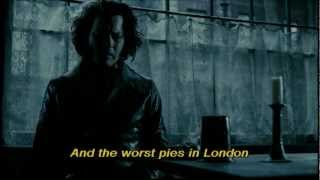 Sweeney Todd The Worst Pies in London LYRICS ON SCREEN [upl. by Einial]