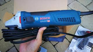 Unpacking  unboxing angle grinder Bosch GWS 17125 CIE 060179H002 [upl. by Neahs]