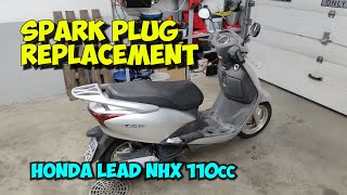 Spark plug Replacement  Honda NHX Lead 110 [upl. by Metts]