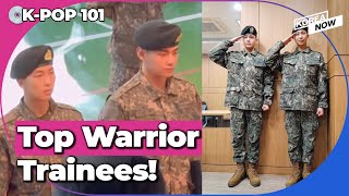 BTS RM and V finish basic military training as exemplary trainees [upl. by Sihon]