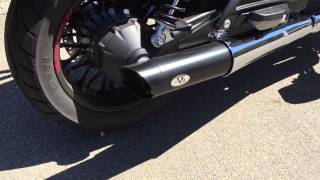 GuzziTech VPerformance shorty mufflers on a California 1400 [upl. by Latrina]