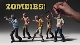 How I Painted Zombies For My Post Apocalyptic 124th Scale Diorama  RESIN PRINT [upl. by Adnilim]