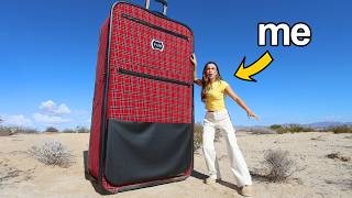 Surviving Using Worlds LARGEST Suitcase in the Desert [upl. by Balcer]