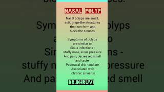 Nasal polyp  DrDhruvi [upl. by Eiramllij987]