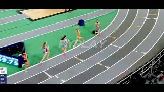 Isabelle Boffey wins heat 1 in women 800m at 2023 European Indoors Athletics Championships Istanbul [upl. by Yenaj816]