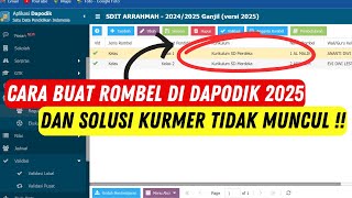 Solusi Invalid Rombongan Belajar Dapodik 2025  Mudah  Terbaru [upl. by Keen]