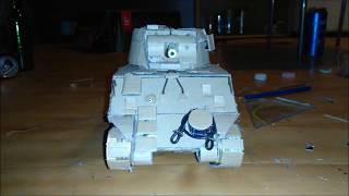 Making of cardboard M4 Sherman PART 3  almost there [upl. by Eanej]