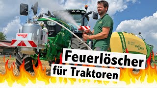 Feuerlöscher für den Traktor  Feumotech Alligator 130 Löschanlage  brennende Ballenpresse [upl. by Lleraj]