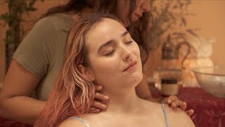 ASMR Blissful amp Aromatic Herbal Scalp Neck amp Back Massage with Gua Sha amp Feathers Real Person [upl. by Laumas]