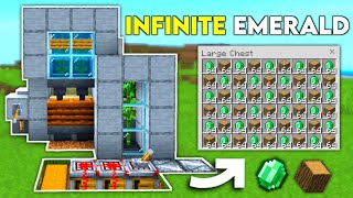 INFINITE Emerald and Wood Farm In Minecraft Bedrock 121  144 Emerald Per Hour [upl. by Aundrea]