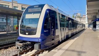 Ausfahrt der S14 211 in Aarau auf Gleis 11 [upl. by Willett]