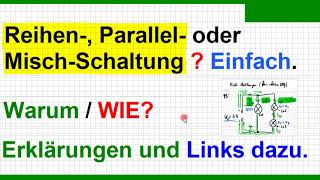 Reihenschaltung Parallelschaltung Mischschaltung gemischte Schaltung von Widerständen  einfach [upl. by Errehs982]