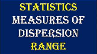 STATISTICS Measures of Dispersion RANGE [upl. by Julianna]