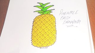 EASY PINEAPPLE DRAWING 🍍🍍 EASY DRAWING sketchart longvideo [upl. by Nnaasil333]