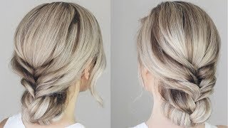 How To Simple Updo  Braided Updo [upl. by Ynaittirb]