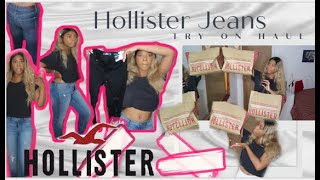 HOLLISTER JEANS TRY ON HAUL [upl. by Fugazy339]