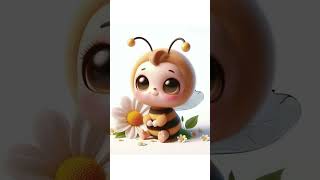 🐝✨ Buzzing with cuteness Watch this adorable honeybee in action honeybee cute cartoon cutebaby [upl. by Eelam]