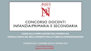 CONCORSO DOCENTI 2023  Guida alla compilazione della domanda [upl. by Nevuer]