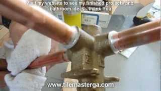 Part2 Shower Diverter  Transfer valve installation step by step  Moen Delta Kohler how to [upl. by Arba]