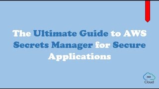 AWS Tutorial 25  Master AWS Secrets Manager Safeguard Your Credentials Today aws secrets [upl. by Elvis]