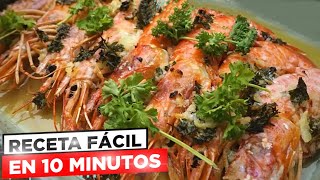 LANGOSTINOS EN 10 MINUTOS al HORNO 😍🦐 SIN HUMO Gambas o gambones [upl. by Illib]