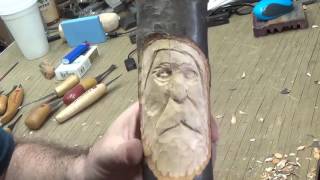 Wood CarvingHow to Carve a Wood Spirit With Hand Tools4 [upl. by Amiaj]