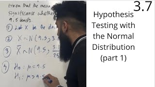 Edexcel A Level Maths 37 Hypothesis Testing with the Normal Distribution [upl. by Beedon]