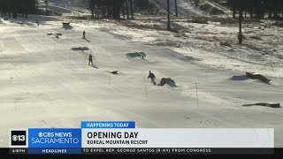 Skiiers hit the slopes for opening day at Boreal [upl. by Jael573]