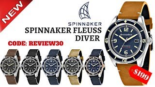 4K SPINNAKER FLEUSS DIVER MENS WATCH REVIEW MODEL SP505505 [upl. by Nanon]