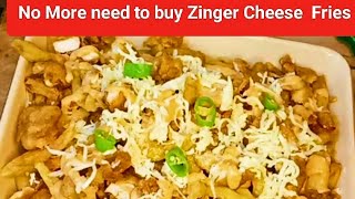 Forget KFC  Watch This  Cheese loaded fries  cheese zinger fries  Chicken Fries Cheese Sauce [upl. by Cad]