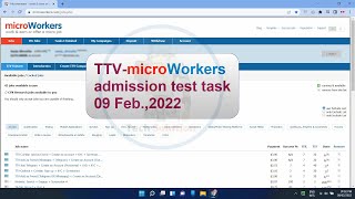 TTV microworkers admission test task 9 Feb 2022 [upl. by Adnamma741]