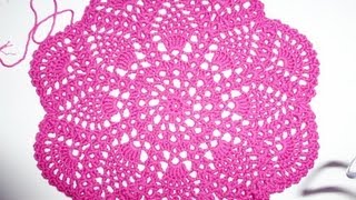 Häkeln mit eliZZZa  Rundes Platzset mit Ananasmuster  Video 02  Pineapple Doily [upl. by Aenehs]