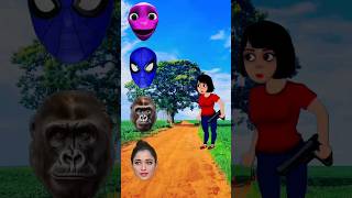 Different head to alien SpiderMan Gorilla girl like and subscribe VFX video shorts youtubeshorts [upl. by Asert]