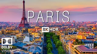 PARIS 8K Video HDR With Soft Piano Music  60 FPS  8K Nature Film [upl. by Rinum]