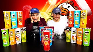 THE 20 CANS OF PRINGLES CHALLENGE  Twins vs Food [upl. by Nylyak]