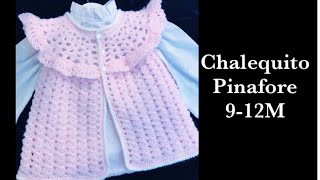 Como tejer chaleco pinafore para niñas en gancho  ganchillo  croche 618M  Crochet for Baby 169 [upl. by Luigi]