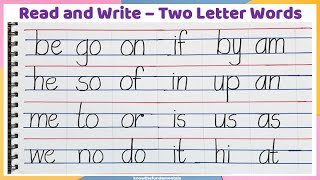 Read and write two letter words  say and write 2 letter words  two letter words  2 letter words [upl. by Lias]