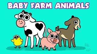 Learn Farm Animals  Learning Newborn Barnyard Animal Names for kids with Club Baboo [upl. by Bricker419]