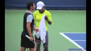 Rough Saturday practice for Serena Williams [upl. by Gwenn231]