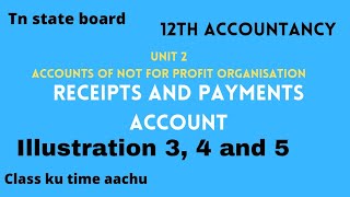 12th std accountancy unit 2 receipts and payments account illustration 3 4 and 5 [upl. by Ylla353]