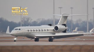 4K Gulfstream G650 arrival at Munich Airport MUC EDDM N650NR [upl. by Yelyr]