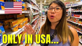 Canadians SHOCKED in American Supermarket Grocery shopping in Miami USA [upl. by Ahsilram]