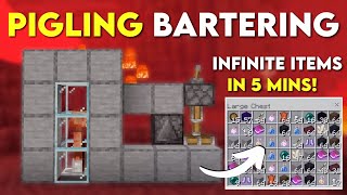 BEST PIGLING BARTERING FARM In 121 Minecraft Bedrock MCPEXBOX [upl. by Petracca]