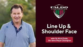 Faldo Fundamentals Tip of the Week with Sir Nick Line Up amp Shoulder Face [upl. by Assillem]