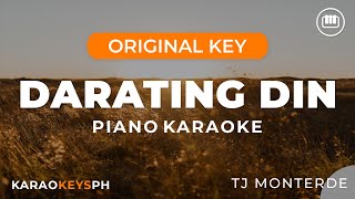 Darating Din  TJ Monterde Piano Karaoke [upl. by Logan288]